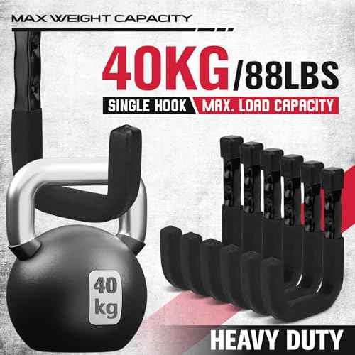 SEDY 6-Piece Heavy Duty Garage Storage Hooks, Wall Mount J Utility Hooks Holds 88 LB, Large Metal Utility, Garage Storage Ladders for Bikes, Garden Tools