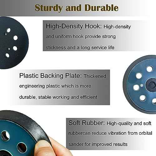 2 Pack 5 Inch 8 Hole Replacement Sander Pad for Porter Cable Sander -2 Pack 5" Hook and Loop Sanding Pad For 343, 343k, 390, 390K, 382, 343VSK Orbit Sander