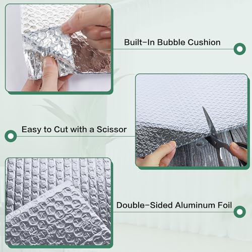 FONUNO Reflective Bubble Insulation Roll 23.6in x 20ft - Heat & Energy Saver