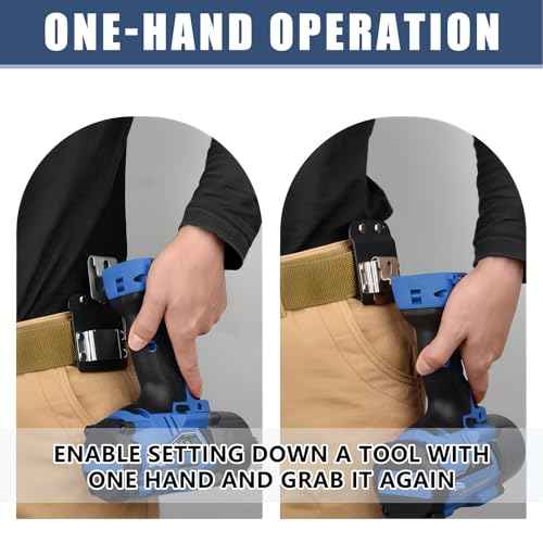 Drill Holder Belt Clip for Tool, Tape Measure Holder for Belt, Quick Grab or Hang Eletric Drill Clip on Belt, Fits Up to 2" Tool (Industrial Design)