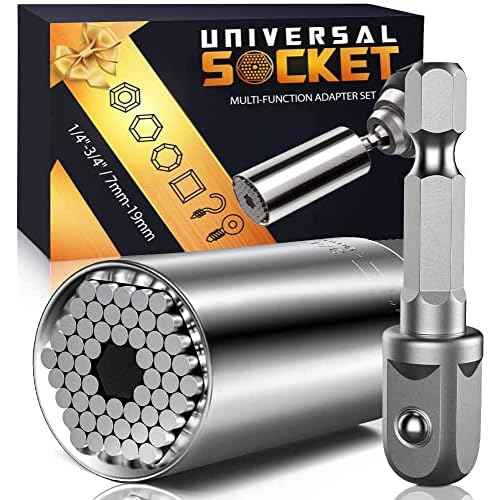 Stocking Stuffers for Men Super Universal Socket Tools Gifts for Men, Grip Set with Power Drill Adapter Cool Stuff Gadgets Present Ideas Gifts for Dad Husband Him Adults Mens Gifts Christmas for Women