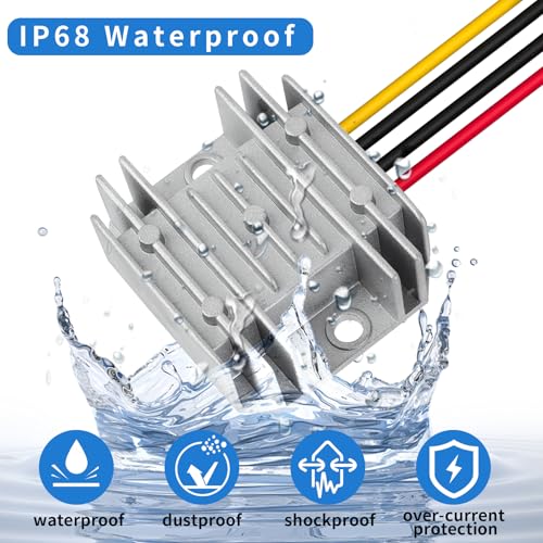 HOMELYLIFE 12V to 24V 3A 72W Voltage Booster Power Converter - Waterproof