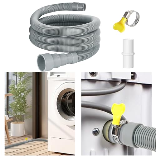 10ft Universal Washing Machine Drain Hose Extension Kit | 4 Connector Sizes, Leak-Proof