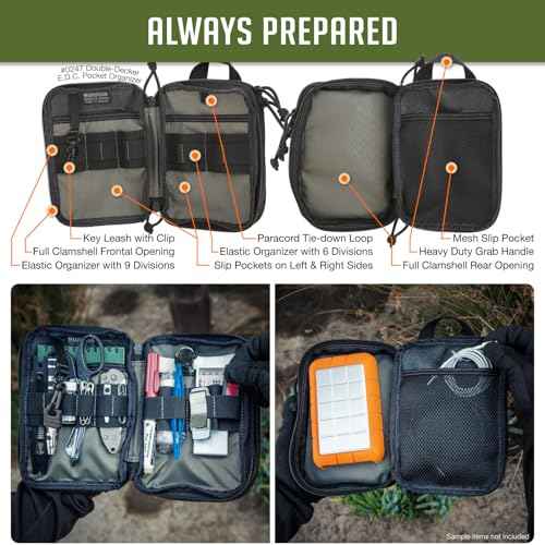 MAXPEDITION Double-Decker EDC Pocket Organizer (5¡± x 2.5¡± x 7¡±) EDC Pouch, Tactical Tool Pouch for Organization, MOLLE Accessories for Everyday Carry, 0247