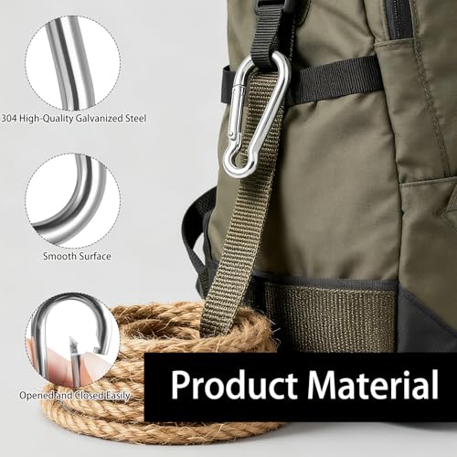 100 Pack M5 Spring Snap Hooks - Heavy Duty Galvanized Steel Carabiners for Camping Hiking Fishing