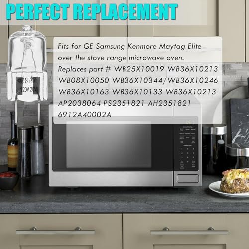 CATO-WDJ 2 Pack 120V 20W G8 Microwave Light Bulbs for GE/Samsung/Kenmore (Over Stove) - Dimmable