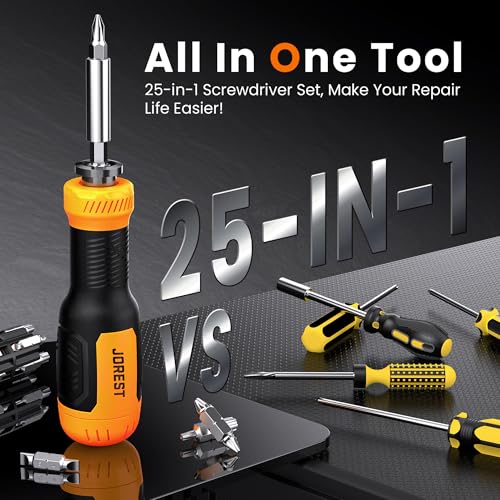25-in-1 Magnetic Multi Screwdriver Set with Ergonomic Handle and Extendable Shaft