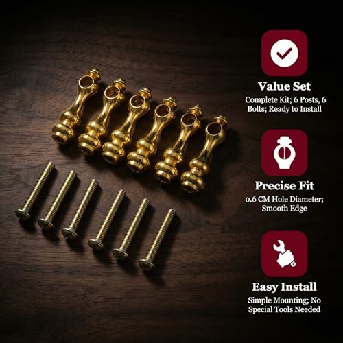 Golden Glass Railing Connectors (10-Pack) Iron Post Connectors with Screws for Furniture, Cabinets & Decor