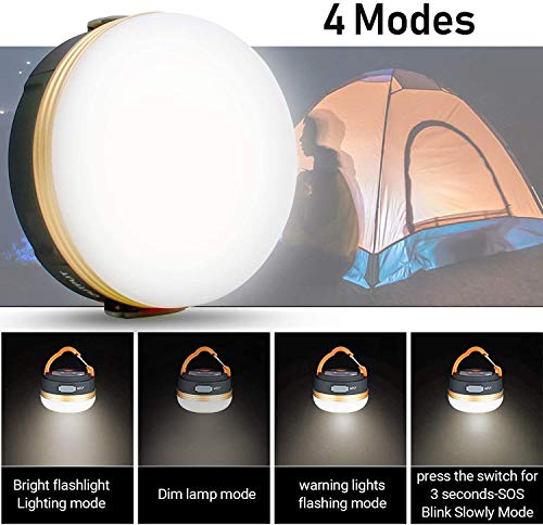 Censinda Rechargeable LED Camping Lantern - Portable Tent Light with Magnet Base, 3 Light Modes, 1800mAh Battery, 300LM - Variation 1