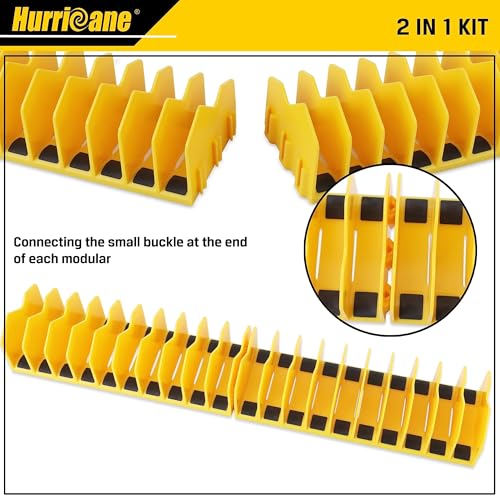 HURRICANE 2-Pack Plier Organizer Rack - 20-Slot Extendable Drawer Storage (Yellow, Non-Slip Base)