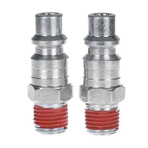 WYNNsky Industrial Air Plug Set, 3/8 Inch Body Size, 1/4 Inch NPT Male Threads Size, 2 Pieces Steel Air Compressor Accessories Hose Fittings