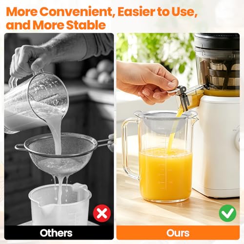 Nama J2 Juice Strainer - Stainless Steel Fine Mesh with Dual Handles