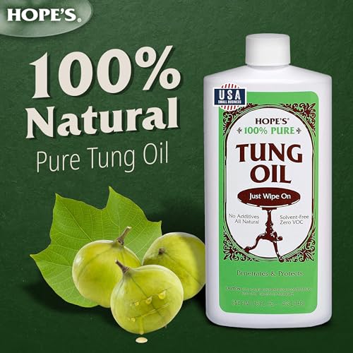 Hope's 100% Pure Tung Oil - Food Safe Wood Finish, 16 Fl Oz - Variation 1