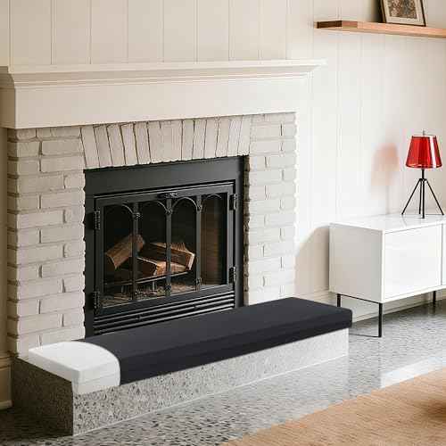 MABOZOO 2-Inch Thick Fireplace Hearth Cushion, 72"x14" Baby Proofing Seat Edge Pad for Child Safety, Soft Fireplace Baby Proofing Bench & Windowsill Protector, Black