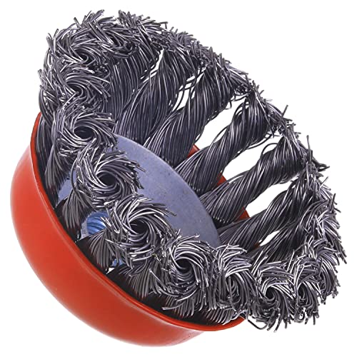 Wire Cup Brush for 4 1/2 Angle Grinder, 2 Pack 3 inch Wire Brush for Grinders, 5/8" -11 Threaded, for Heavy Cleaning Rust, Stripping and Abrasive