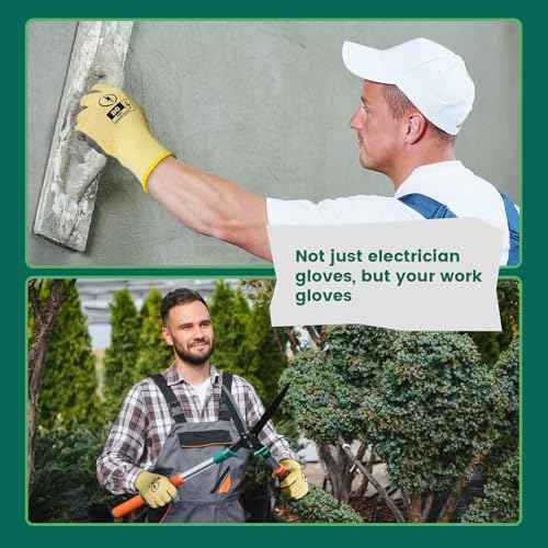 SAVECASH 2 Pair Insulated Gloves 400V High Voltage Electrician Gloves, Rubber Insulated Electrician Tools, Electrical Work Gloves for Men