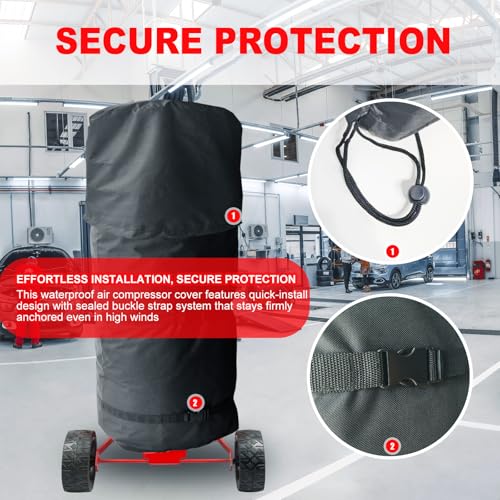 20-30 Gallon Air Compressor Cover, 600D Oxford Fabric Waterproof & Dustproof, All-Weather Protection, Two-piece Design for Upright Air Compressor