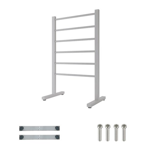 SHARNDY Portable Electric Towel Warmer Freestanding Drying Rack for Home Bathroom Stainless Steel Brushed Nickel, 6 Bars, 80W (Brushed)