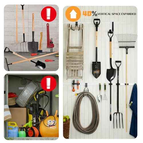 9 Pcs ABS Storage Shed Tool Hooks, Heavy Duty Shed Accessories & Hooks - Compatible with Suncast & Craftsman Sheds, Black J/U/V Shape for Organizing Ladders, Hoses & Garden Tools in Outdoor Sheds.
