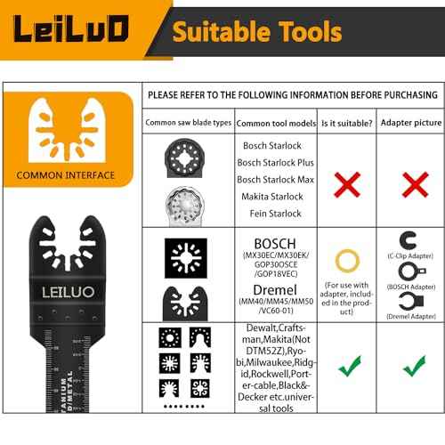 LEILUO 50 Pcs Multitool Blade for Wood Nails Drywall Titanium Oscillating Saw Blades Japanese Tooth Oscillating Tool Accessories with Storage Bag Compatible with DeWalt Makita Dremel and More