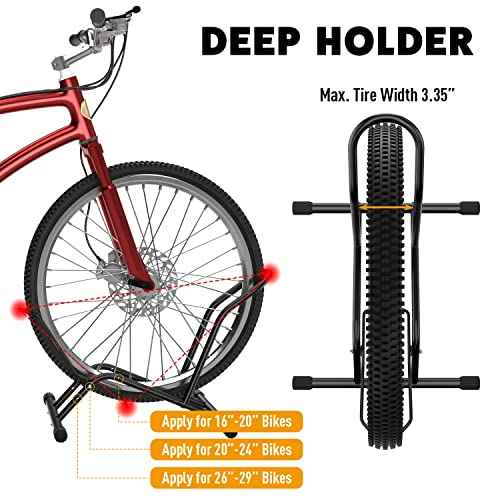 UNITEDPOWER Bike Floor Stand, Adjustable Freestanding Bicycle Storage Parking Rack for Indoor, Outdoor 16''-29" Wheel Stand