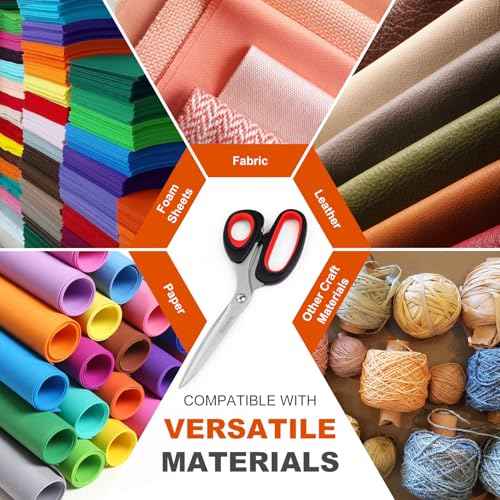 iBayam Scissors All Purpose, 9.3 Inch Scissors Heavy Duty Stainless Steel Shears for Home Household Cutting Fabric Leather, Sewing Shears, Paper Box Cutter, Package Opener, Hand Cutting Tools