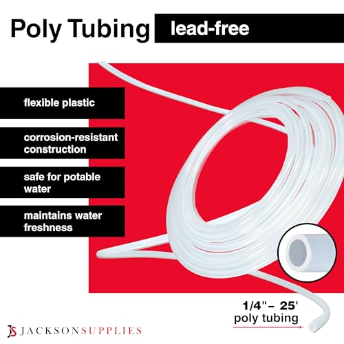 Ice Maker & Humidifier Installation Kit - 1/4" x 25' Poly Tubing with Saddle Valve & Fittings