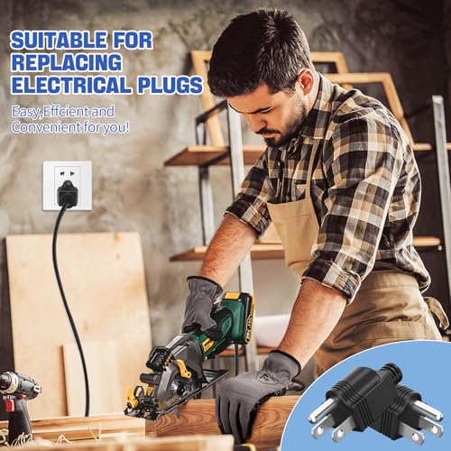 3 Pack Grounding Electrical Plugs 125V 15A NEMA 5-15R Replacement Connectors