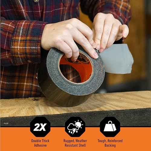 Gorilla Tape Tough & Wide, Black Tape, 2.88" x 25 yd (Pack of 1) - Heavy Duty and Weather Resistant for Indoor or Outdoor
