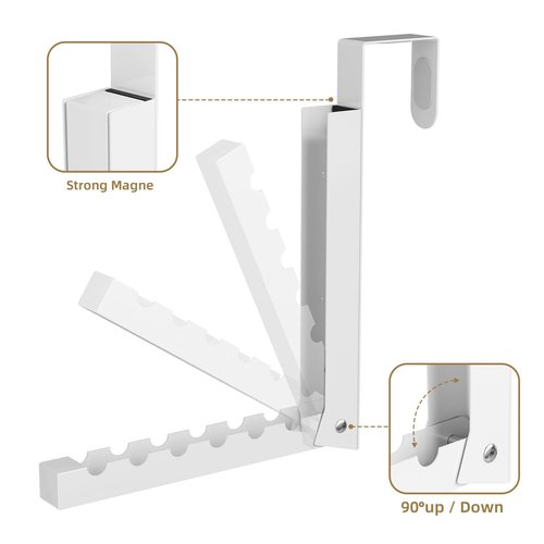 BAKON Over The Door Hanger Folding Clothes Drying Rack, Folding Hanging Coat Rack for Indoor Laundry Room Compact Small Space Foldable Portable Clothing Hanger Hook Collapsible- 2 Pack