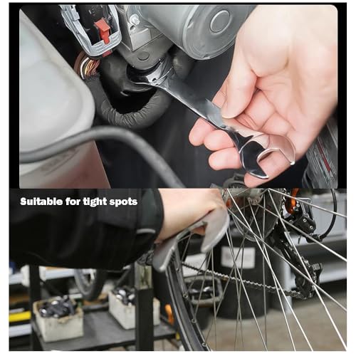 Super Thin Wrench,2 Pieces 3mm Ultra Thin Open End Wrenches Set SAE 5/8" 11/16" 3/4" 13/16" for Tight Spots Repair(Thickness:3mm)