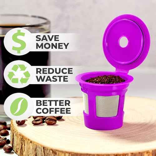 Perfect Pod 1-Stream Cafe Save Reusable K Cup Pod Coffee Filters - Refillable Coffee Pod Capsules with Built-In, Integrated Mesh Strainer for use with Keurig & Select Single Cup Coffee Makers, 4-Pack