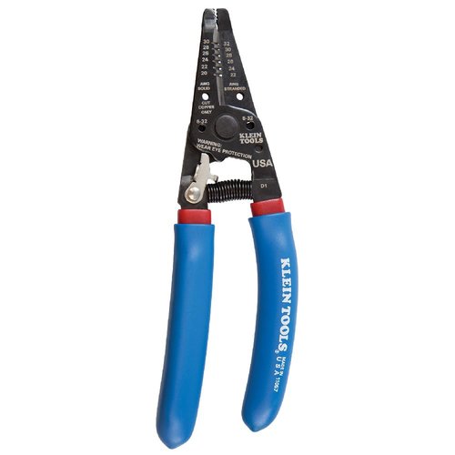 Klein Tools 11057 Wire Cutter / Wire Stripper, Made in USA, Heavy Duty Wire Cutter Stripper for 20-30 AWG Solid Wire and 22-32 AWG Stranded Wire