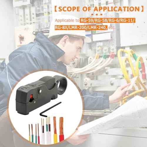 Rotary Coaxial Cable Stripper Cutter Tool, Cable Stripper Coaxial Wire Coax Stripping Tool RG6 RG62 RG58 RG59 Universal (Pack of 2)