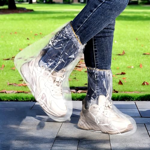 10 Pairs Children's Boot Covers, 30 * 28 cm, Disposable Non-Slip Shoe Covers, Thickened Waterproof Plastic Boot and Shoe Cover for Children (Transparent)
