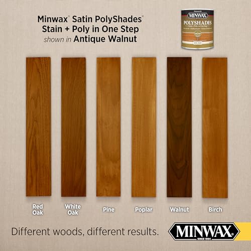 Minwax PolyShades Satin Antique Walnut Wood Stain & Polyurethane, 0.25 Quart
