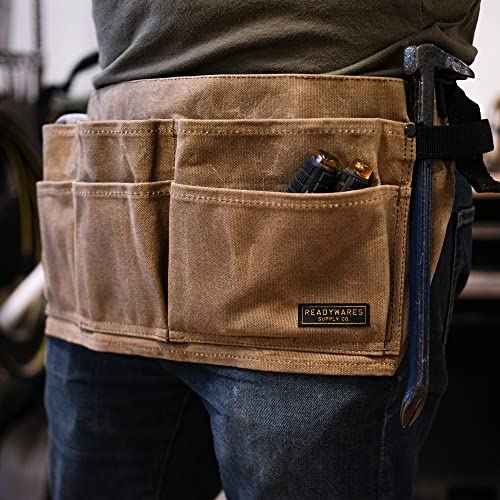 Readywares Waxed Canvas Waist Tool Apron/Waist Utility Apron/Carpenter Waist Apron