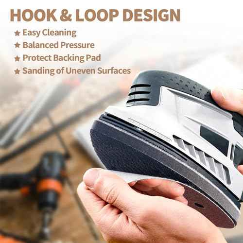8 PCS Mouse Detail Sanding Interface Pad Hook and Loop, Triangle Sanding Pad with 5 Holes, Come with Triangle Mouse Sandpaper 60 100 120 240 Grit, for Mouse Sander Sandpaper Backing Pad