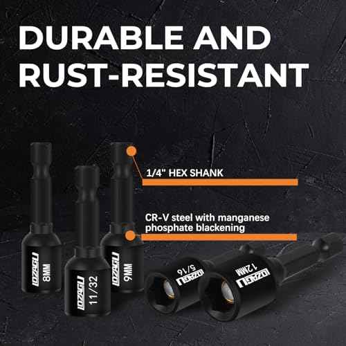 17PCS Magnetic Nut Driver Set | SAE and Metric | Premium Impact Power Hex Nut Driver Drill Bit Master Kit | 1/4 Inch Hex Shank | Cr-V Steel (17PCS Magnetic Nut Driver (Short))