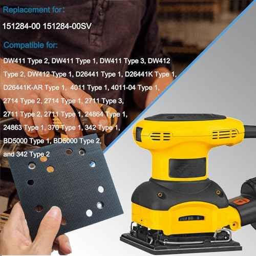 Upgrade Hook and Loop Replacement Sander Pad for DeWalt DW411 D26441 DW412 1/4 Sheet Sander - 151284-00 151284-00SV Sanding Backing Pad -1 Pack