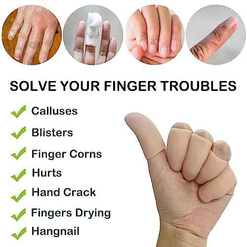 10Pcs Gel Finger Cots Medium, Finger Protector Support NEW MATERIAL Finger Sleeves Great for Trigger, Hand Eczema, Cracking, Arthritis and More