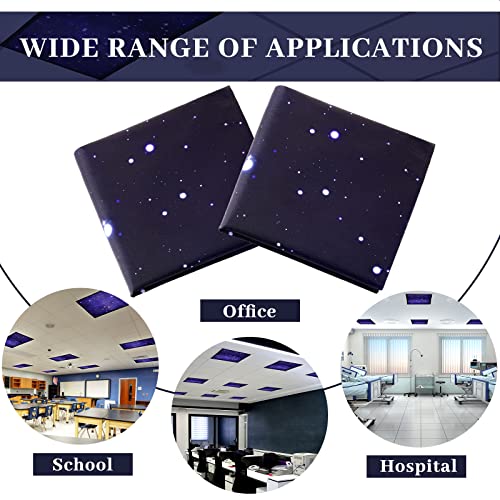 Hortsun Starry Sky Fluorescent Light Covers 4 Pack 4x2 Feet Ceiling Light Diffusers