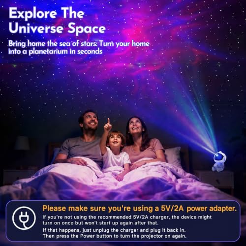 White Astronaut Galaxy Projector for Bedroom Decor, Night Light, Gifts
