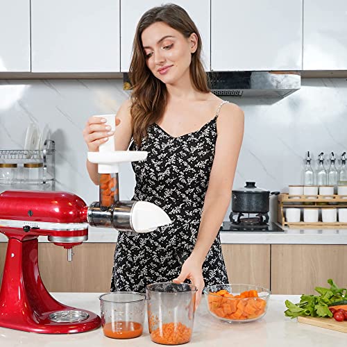 KITOART Masticating Juicer Attachment for KitchenAid Stand Mixers, White