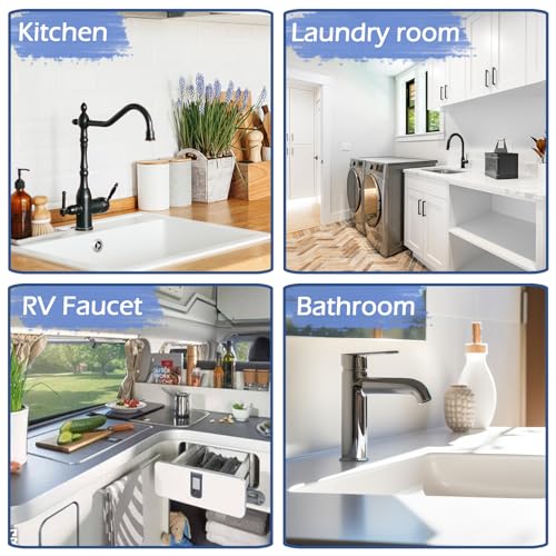 Amerner 14.2 x 5.1 Inch White Silicone Sink Splash Guard & Faucet Mat - Kitchen & Bathroom Organizer