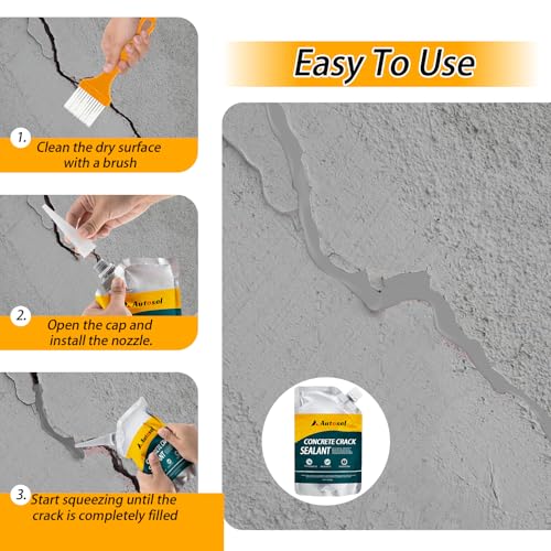 Autosel 2.21LB Concrete Crack Filler Waterproof Sealant for Driveways & Patios