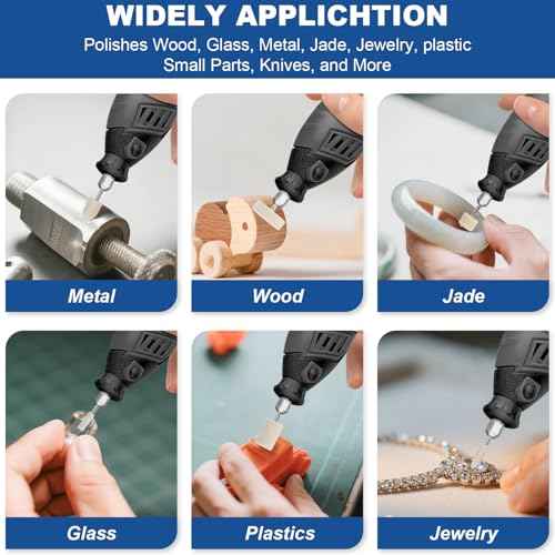 115PCS Polishing Buffing Wheels for Dremel Tool Accessories, 1/8" Shank Polishing Wheels for Dremel Polishing Kit | Professional Wool Restoration & Buffing Kit for Metal, Jewelry, Wood