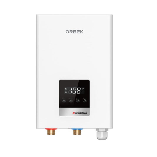 14kW Tankless Water Heater Electric, ORBEK On Demand Instant Hot Water Heater 240V, Max 3.38 GPM, Supply for 1-2 Fixtures, ETL Certified, Indoor Installation, New Upgraded 2.0
