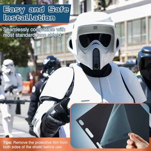 Saillong 1 Pcs Face Shield Replacement Lens Compatible with ERB 15151 8150 Tinted Full Face Shields, Grinding Cosplay (Black)