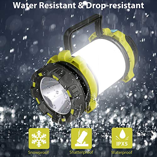 BOBKID 2-Pack Rechargeable LED Camping Lanterns - Green, High Lumens, Waterproof & Multi-Mode